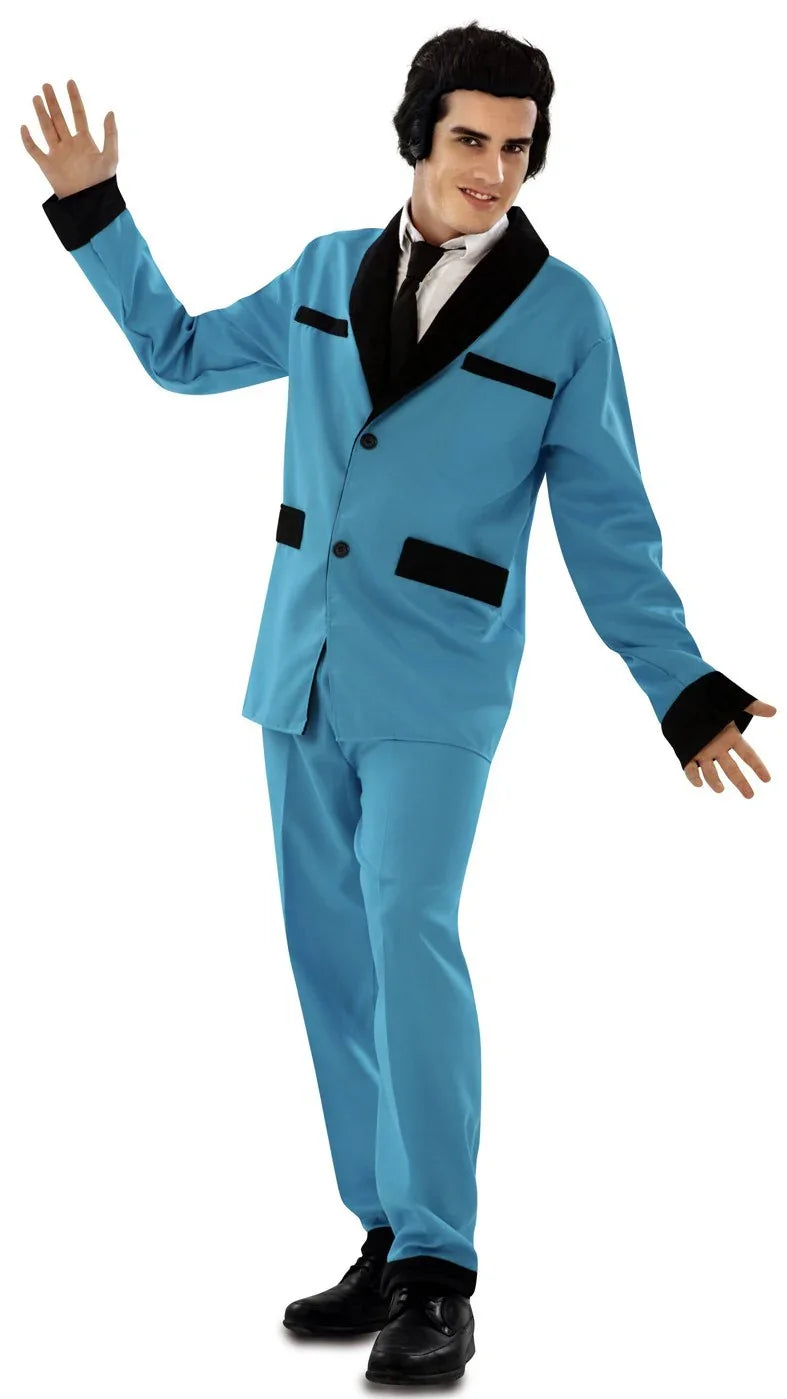 Disfraz de Rockabilly Azul Años 50 para Hombre Grease y Años 40 - 50 Viving